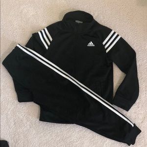 Adidas black/white track suit size 7